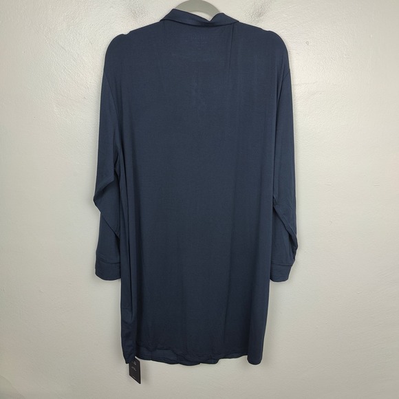 Naadam Pajama Button Up Dress Womens XXL Navy Blue Button Front Sleepwear - Picture 4 of 7